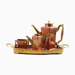 Art Deco Copper Coffee Service, Set of 4