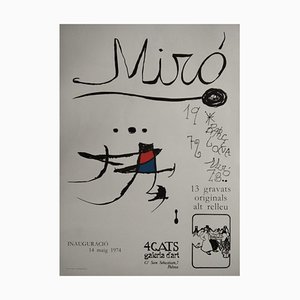 Joan Miró, Gatos, Grabados originales, 1974, Juego de 13