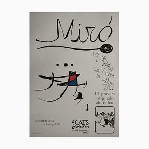 Joan Miró, Gatti, Incisioni originali, 1974, set di 13