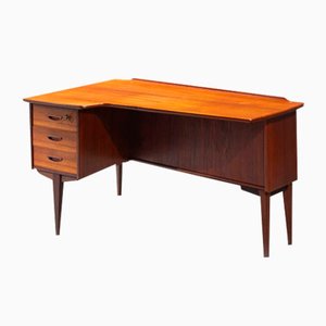 Boomerang Schreibtisch mit Holzstuhl von Arne Hovmand-Olsen, 1960er, 2er Set