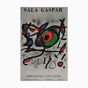 Joan Miro, Sala Gaspar: Sobreteixims i escultures, 1972, Lithographie, Gerahmt