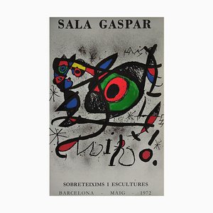 Joan Miro, Sala Gaspar: Sobreteixims i escultures, 1972, Litografía, Enmarcado