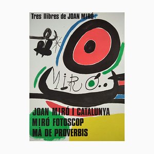 Joan Miro, Tres Libres Poster, 1970, Litografía, Enmarcado