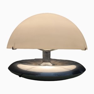Tischlampe aus verchromtem Messing & Opalglas von Diaz De Santillana für für Venini