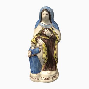 Holy Anne in Faience from Quimper, 1950s