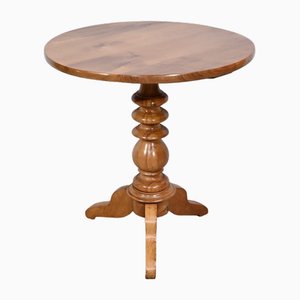 Little Late 19th Century Louis Philippe Pedestal Table in Blonde Cherry Tree