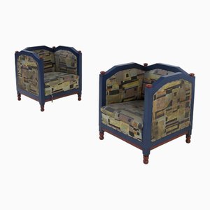Set of Italian Futurist Armchairs attributed to Fillìa Luigi Colombo, 1925