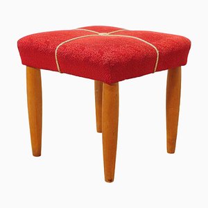 Mid-Century Upholstered Stool from Uluv, Former, Czechoslovakia, 1960s