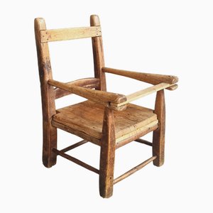 Chaise d'Enfant Antique en Noyer