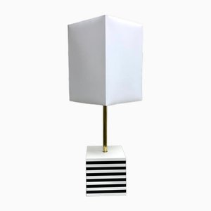 Table Lamp with Lacquered Wood Base, 1980s