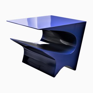 Star Axis Side Table in Blue Aluminum by Neal Aronowitz