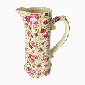 Antique English Majolica Pink Jug from Staffordshire