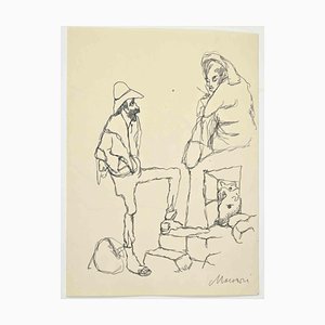 Mino Maccari, Prisoners, tinta de dibujo, años 60