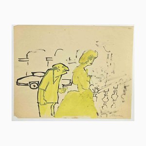 Mino Maccari, Figure, inchiostro e acquerello, anni '60