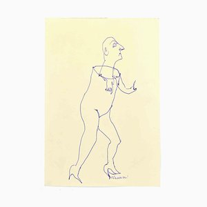 Mino Maccari, Hybrid Figure, Drawing in Ink, 1960s