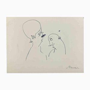 Mino Maccari, Profili, Disegno a inchiostro, anni '50