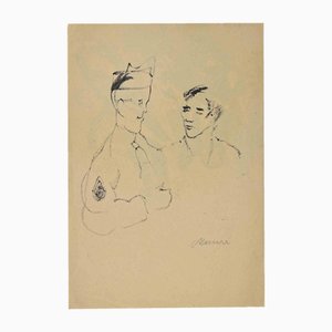 Mino Maccari, Portraits, Drawing in Ink, 1960s