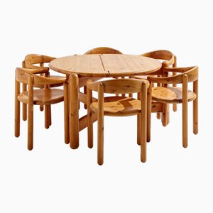 Mobilier de Salle à Manger en Pin par Rainer Daumiller pour Hanex, 1980s, Set de 7