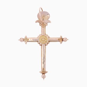 Französisches Jeannette Kreuz aus 18 Karat Roségold