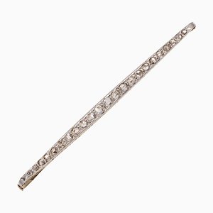 Broche de bar francés Art Déco de oro amarillo de 18 kt con diamantes, años 20