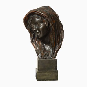 Antique Bronze Sculpture of Anna by Gemito for Chiurazzi, Naples, 20th Century