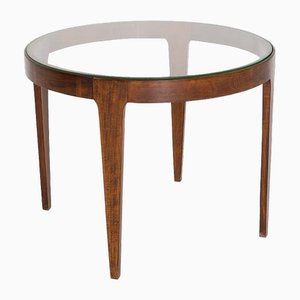 Table Basse en Bois et Verre, 1950s