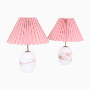 Sakura Table Lamps in Pink by Michael Bang for Holmegaard, 1980s, Set of 2