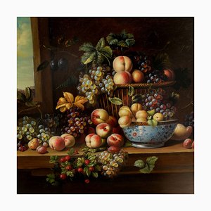 Georg Franke, Bodegón con frutas, década de 1800, óleo sobre lienzo