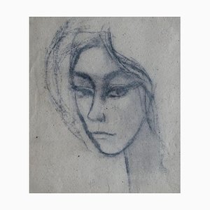 Laimdots Murnieks, Portrait, 1957, Kohle auf Papier