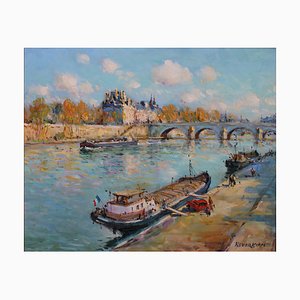 Jean Kevorkian, La Seine à Paris, Oil on Canvas