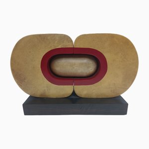 Gabriele Levy, Scultura Alefbet, 1980, Legno e pergamena