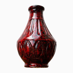 Mid-Century Italian Red Ceramic Vase from Bitossi, 1960s