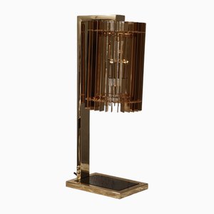 Vintage Table Lamp in Brass and Glass, 2000