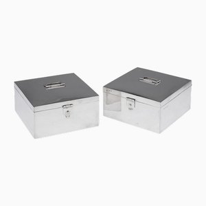 20th Century Art Deco Silver Cigar Boxes from Asprey & Co, 1936, Set of 2