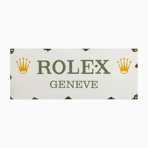 Cartel publicitario del siglo XX esmaltado de Rolex, años 60