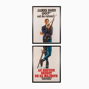 Carteles franceses de James Bond sobre el servicio secreto de Her Majestys de Eon Productions, 1969. Juego de 2