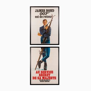 Carteles franceses de James Bond en el servicio secreto de Her Majestys de Eon Productions, 1969. Juego de 2