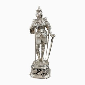 20th Century German Silver Knight Figure, Hanau, 1910s