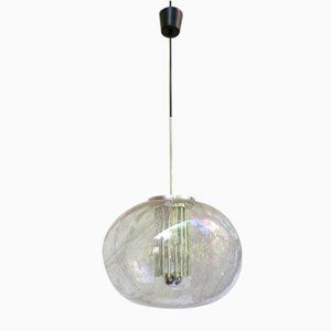 Space Age Ceiling Light in Murano Glass & Chrome-Plated Aluminum from Doria Leuchten, 1970s