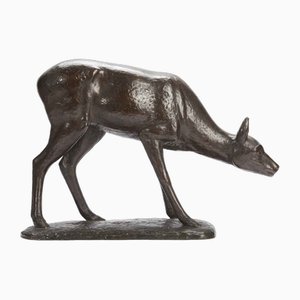 Rehkitz aus Bronze von Francesco Buonapace, 1930er