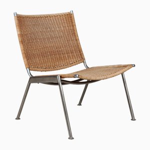 Lounge Chair with Metal Frame and Plaited Cane in the style of Poul Kjærholm, Denmark, 1960s