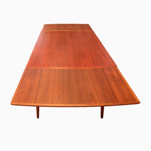 Danish Extendable Dining Table in Teak with Slanted Legs, 1960s