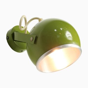 Lámpara de pared italiana era espacial en verde, años 70