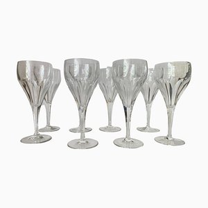 French Wine Glasses in Crystal, 1940, Set of 8