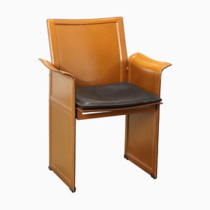 Korium Chair in Leather attributed to Matteo Grassi, Italy, 1980s