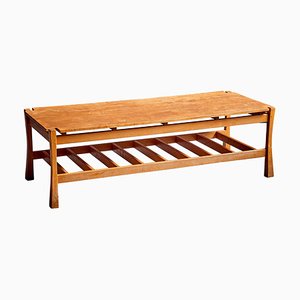 American Rectangular Oak Coffee Table, 1960s