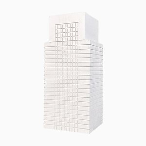 Italian Modern White Wooden Skyscraper Pedestal or Display Stand, 2000s