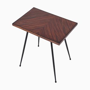 Tavolino Mid-Century rettangolare in teak e metallo smaltato, Italia, anni '50