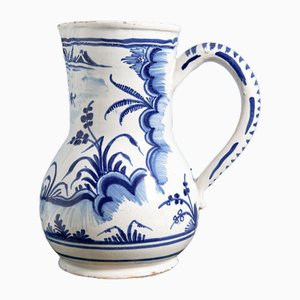 Grand Pichet Bleu et Blanc de Nevers Faience