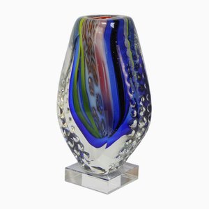 Vase aus Murano Kristallglas, 1980er
